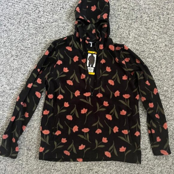 NWT O’Neill Floral Print Half Zip Fleece Hoodie Pullover Soft Warm Women’s Small - Picture 5 of 5